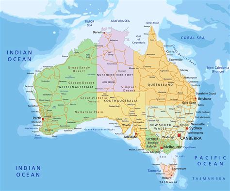 Map of Australia .